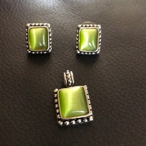 Matching earrings and pendant